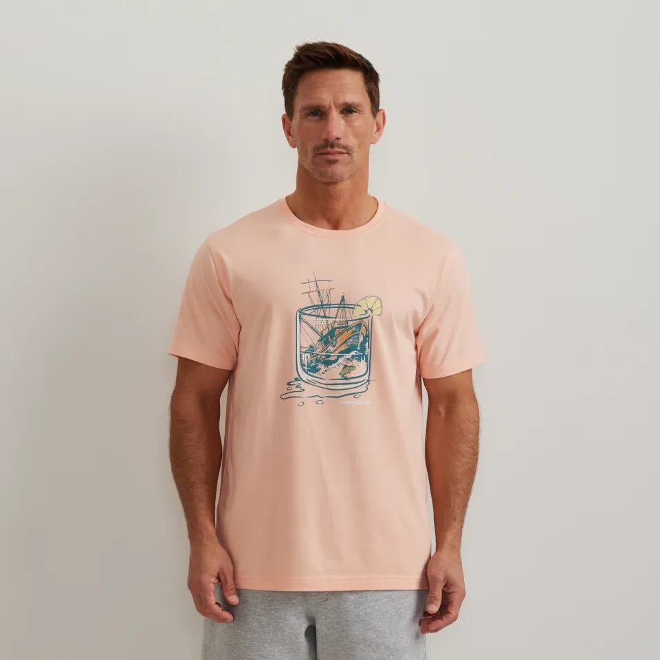 Eddie Bauer Fish In Glass tricou portocaliu bumbac