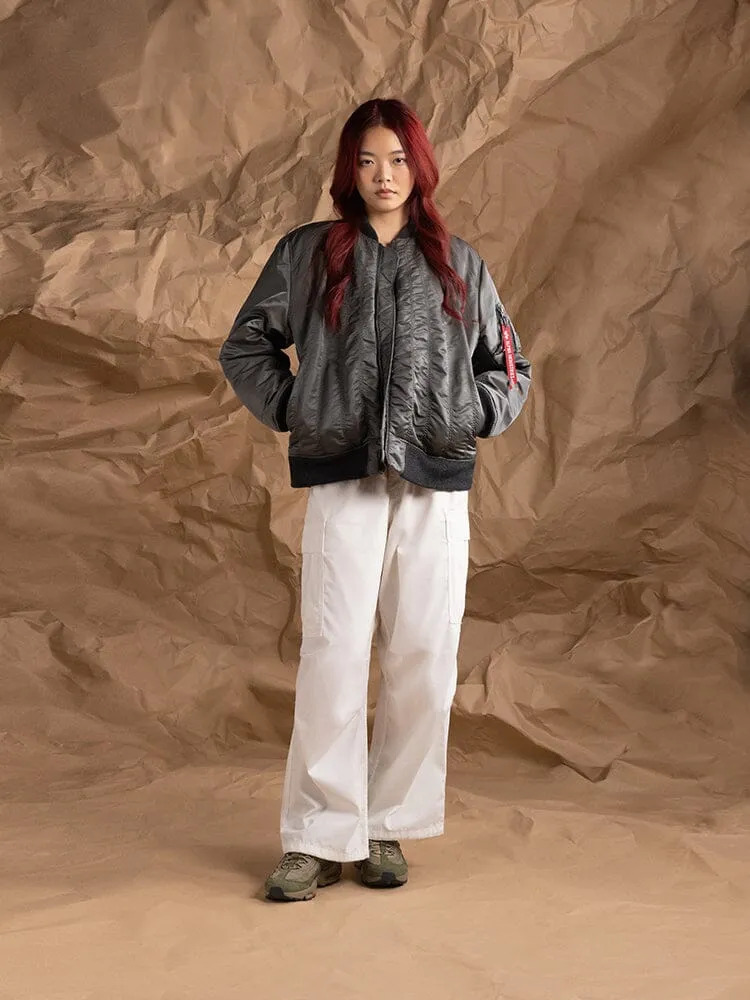 Alpha Industries MA-1 Shirring palton bomber gri matlasat