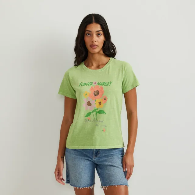 Eddie Bauer Flower Market tricou damă Leaf bumbac