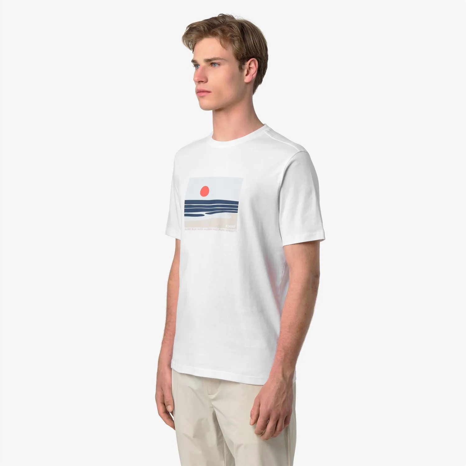 K-Way Odom Jersey Sunset tricou barbati alb bumbac