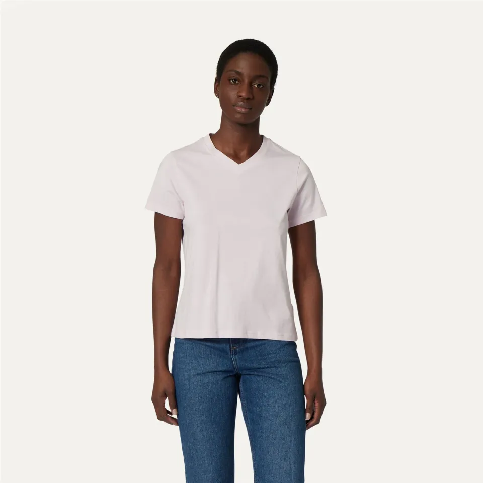 K-Way Amal tricou dama roz cu decolteu in V