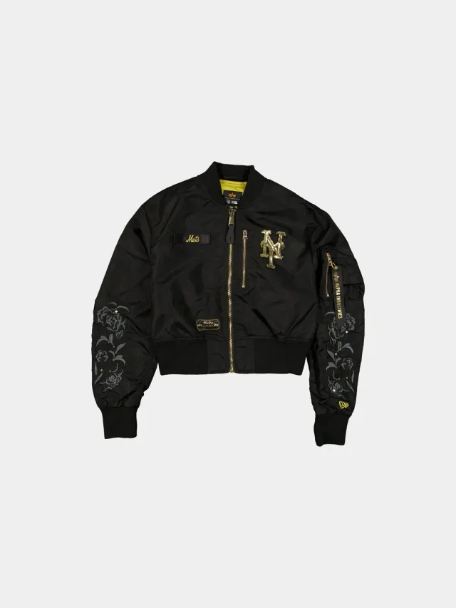 Alpha Industries Mets L-2B bomber dama negru auriu
