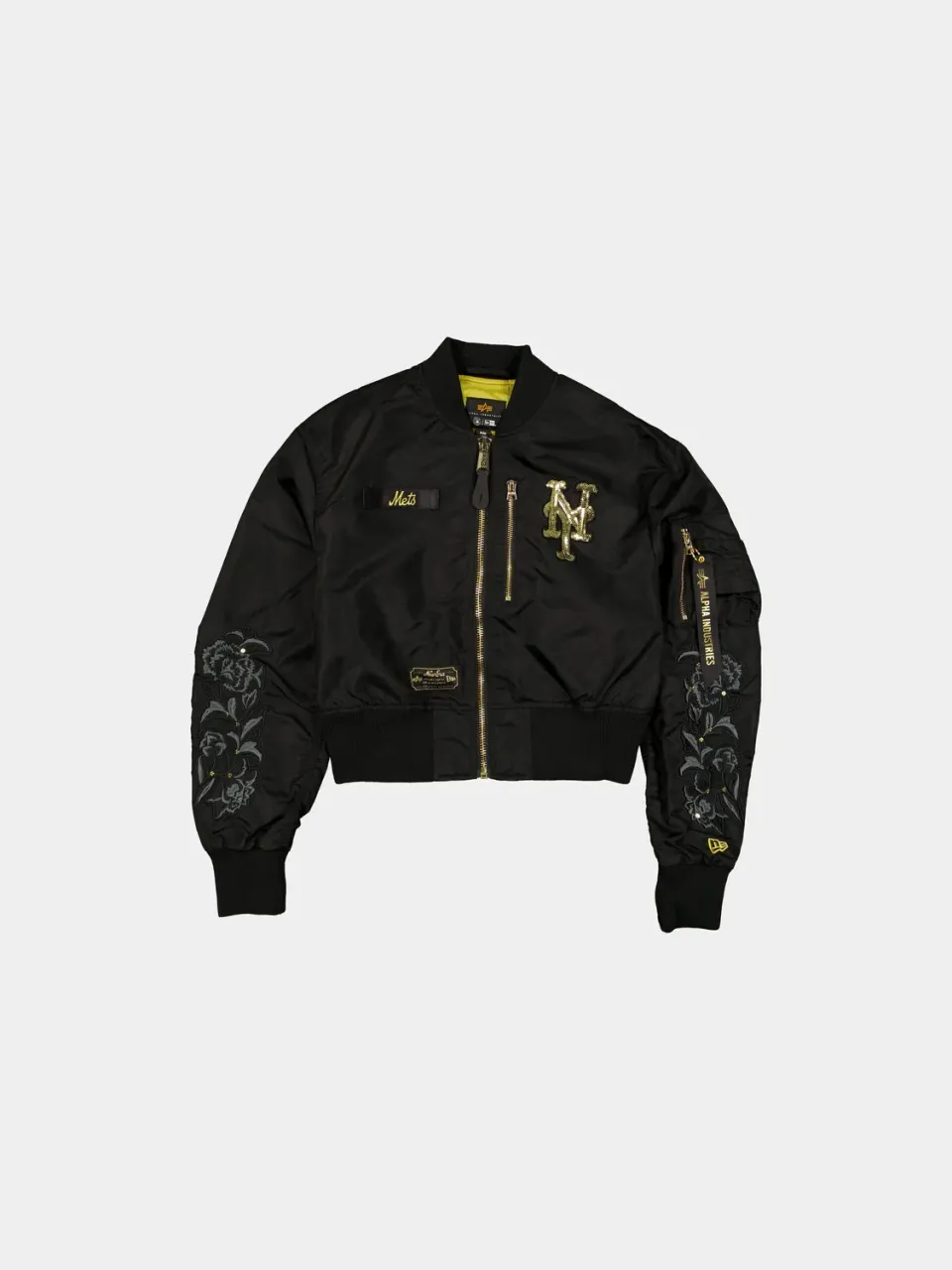 Alpha Industries Mets L-2B bomber dama negru auriu