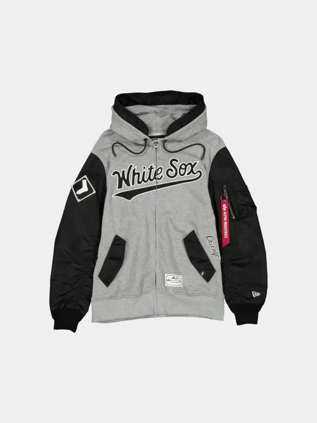 Alpha Industries Chicago White Sox MA-1 hanorac negru bumbac