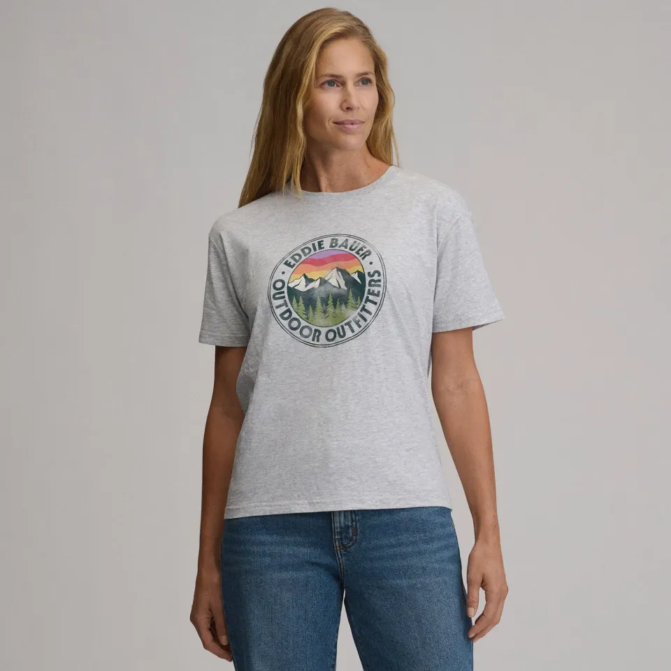 Eddie Bauer Outdoor Outfitters tricou femei gri bumbac