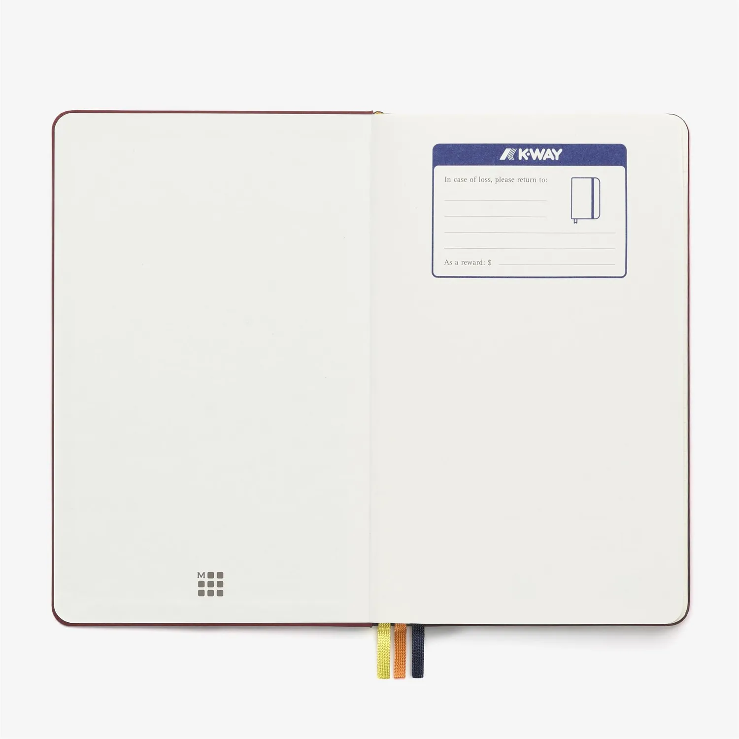 K-Way Moleskine carnețel roșu Red Syrah hârtie ivory