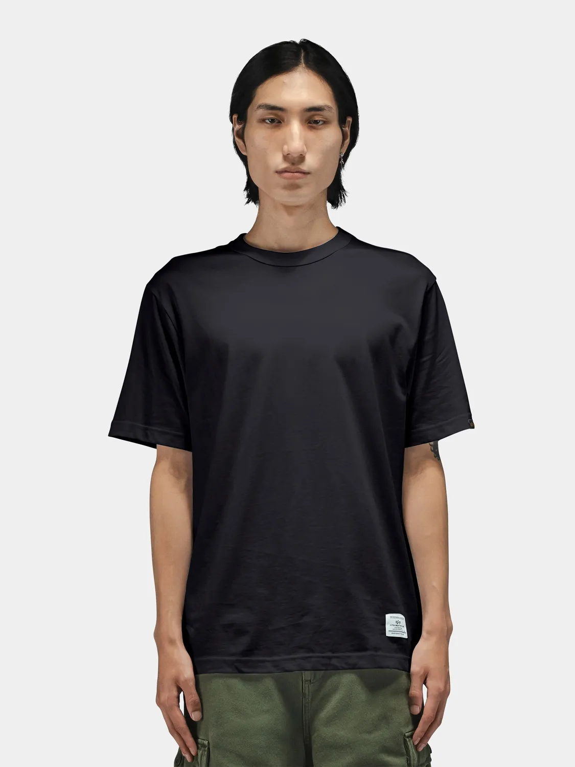Alpha Industries Short Sleeve Regular Tee tricou negru bumbac
