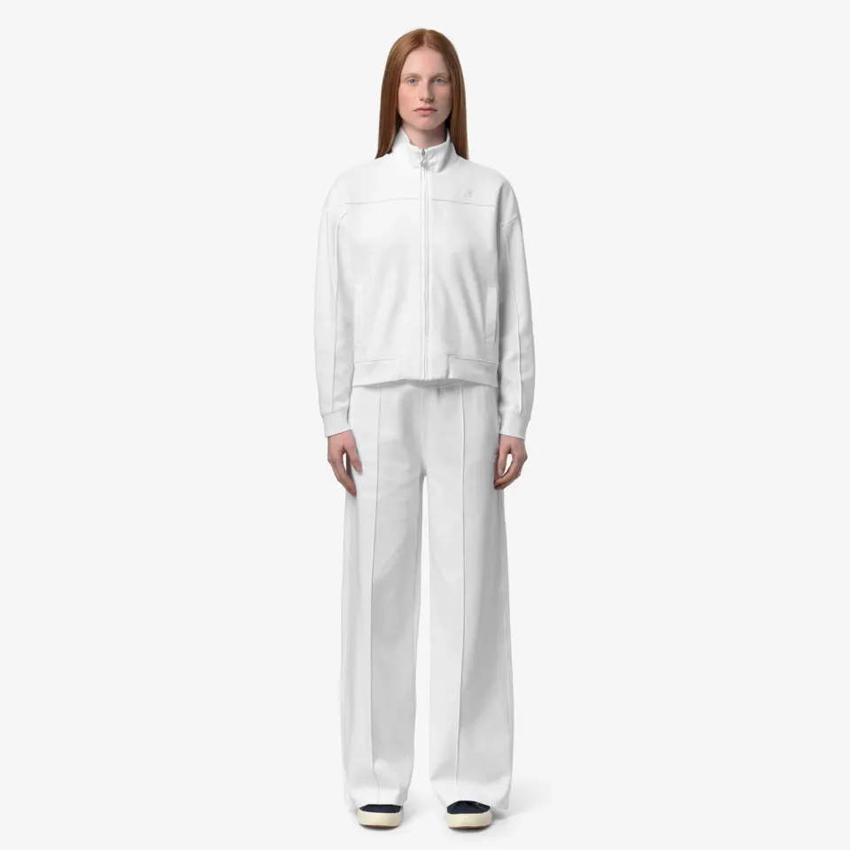 K-Way Loyre Interlock pantaloni dama albi evazati
