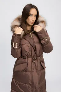 Mareus Mocha Glow 456 parka dama Mocha vatelina gluga
