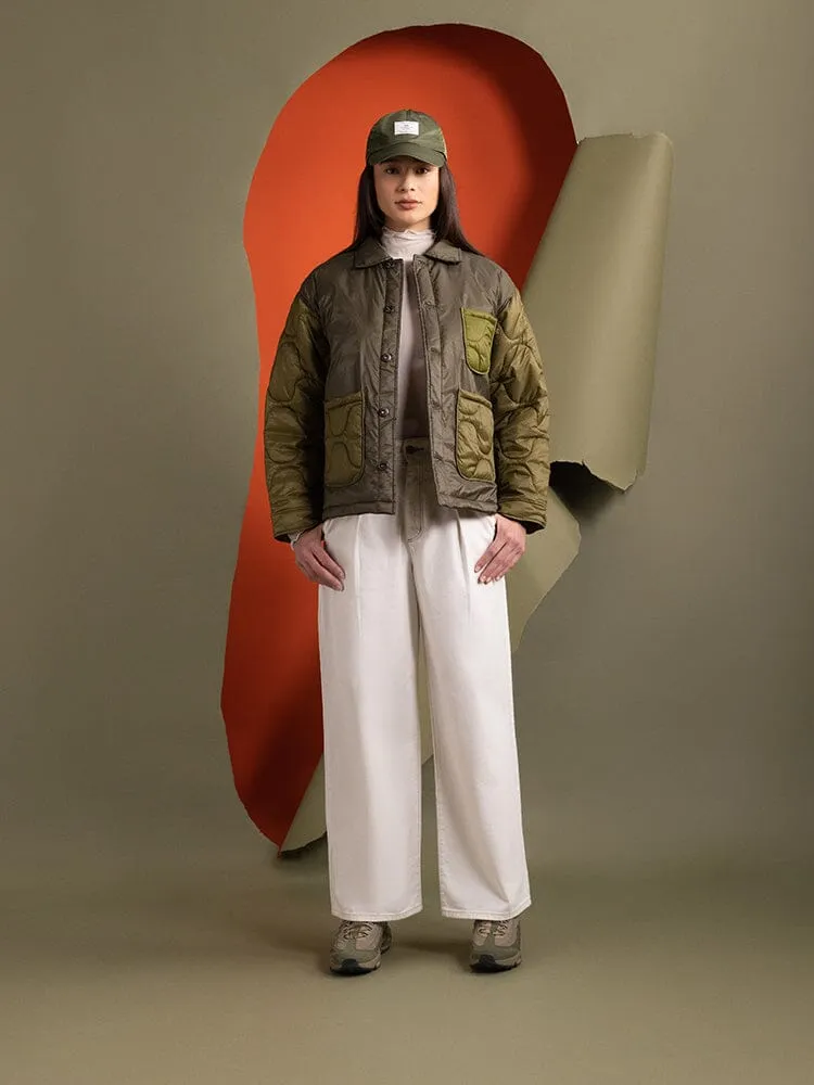 Alpha Industries Chore Coat palton dama verde matlasat