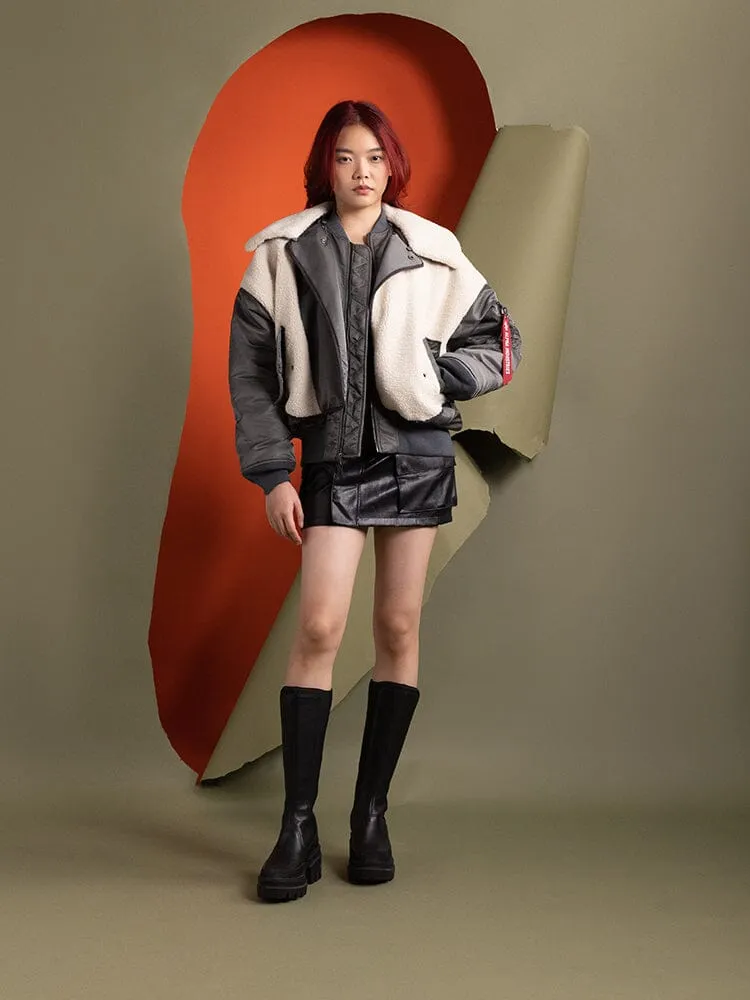 Alpha Industries B-15 Sherpa geaca bomber dama gri calduros