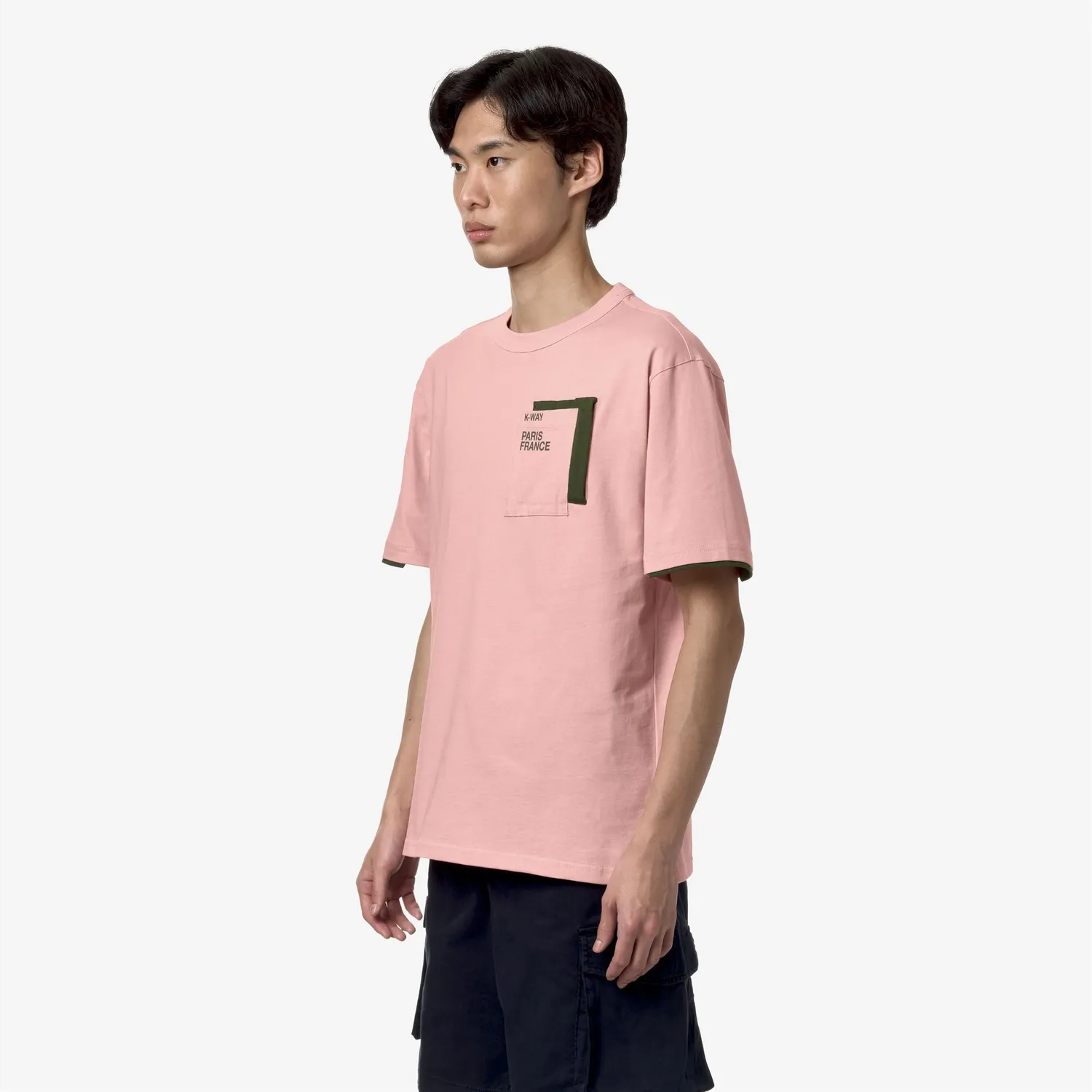 K-Way Fantome Contrast Pockets tricou barbati roz bumbac