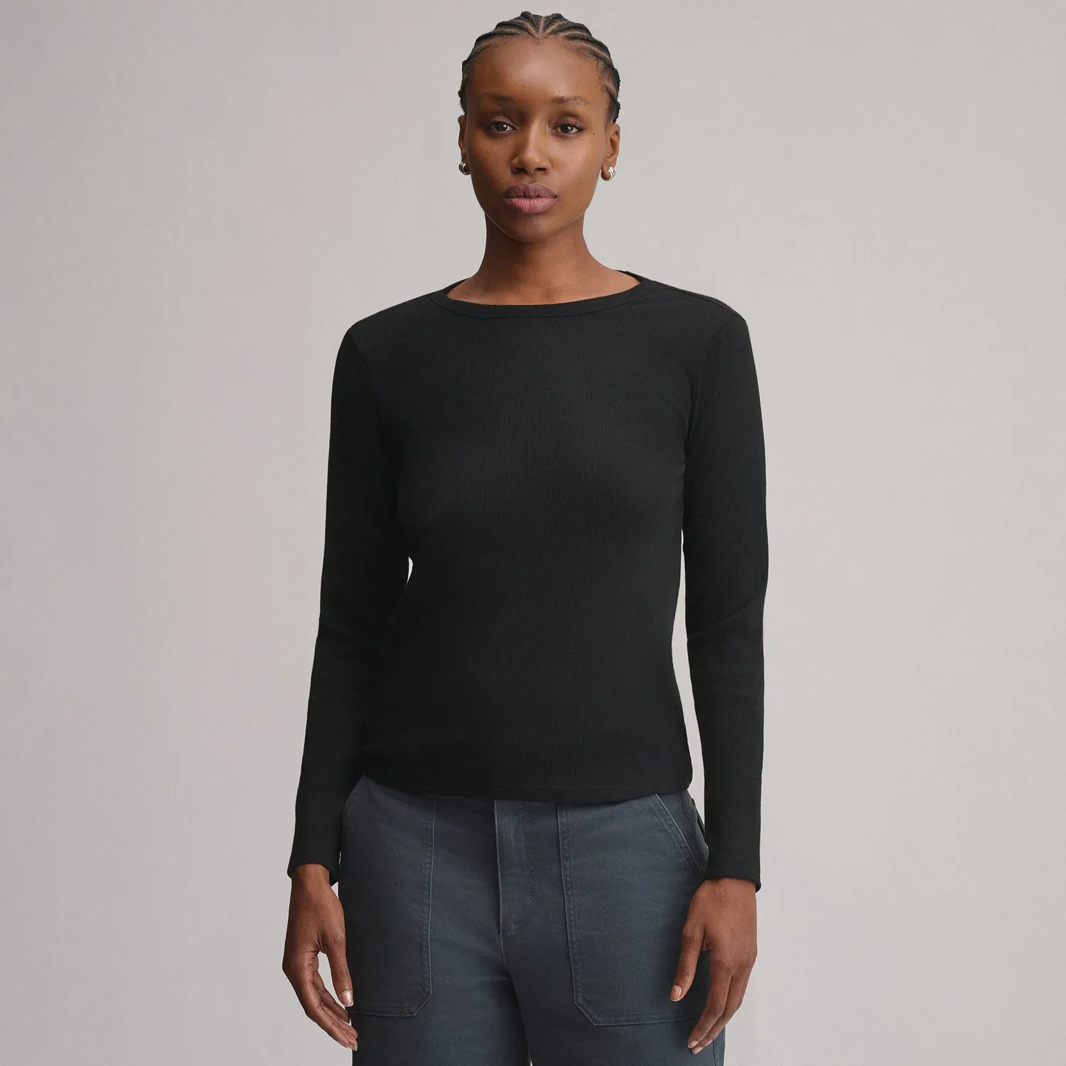 Eddie Bauer Softline Rib bluza femei neagra maneca lunga