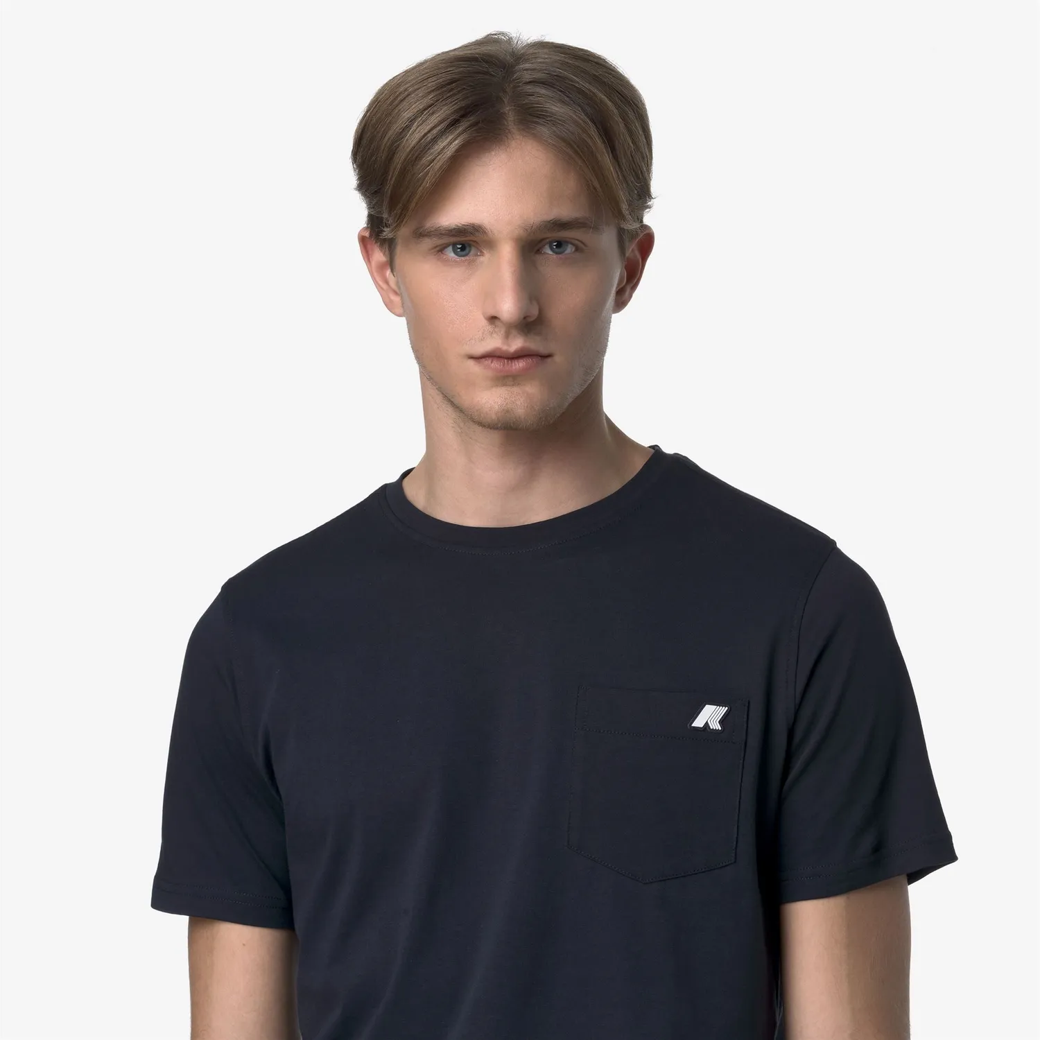K-Way Sigur Jersey Slim tricou barbati albastru buzunar