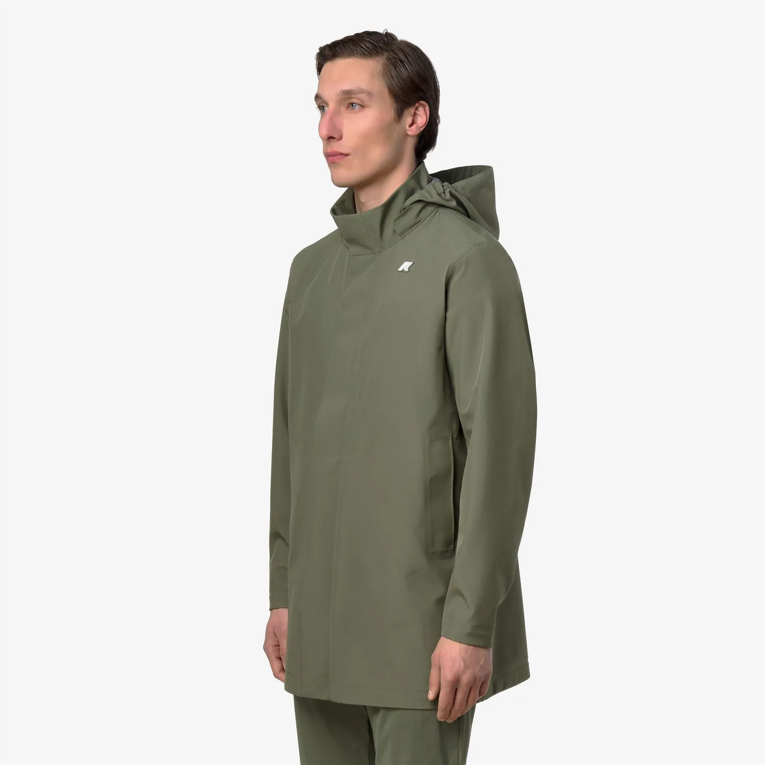 K-Way Duke Bonded Jersey palton barbati verde impermeabil