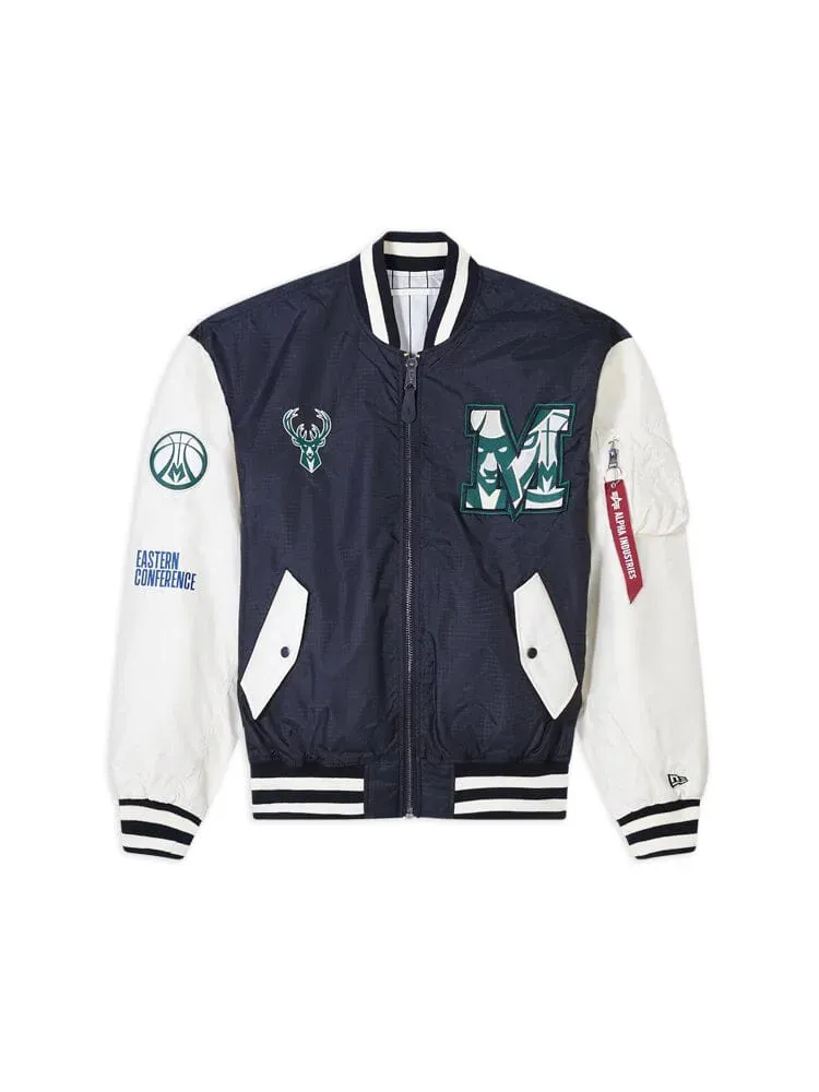 Alpha Industries Bucks New Era L-2B geaca bomber negru reversibila