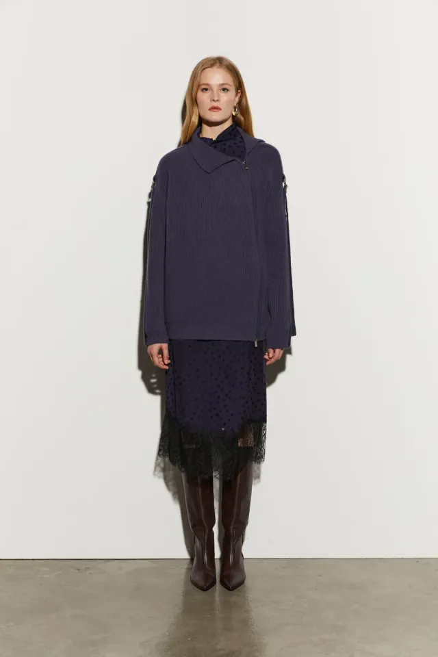 Isabelle Blanche Cardigan cardigan lână gri fermoar