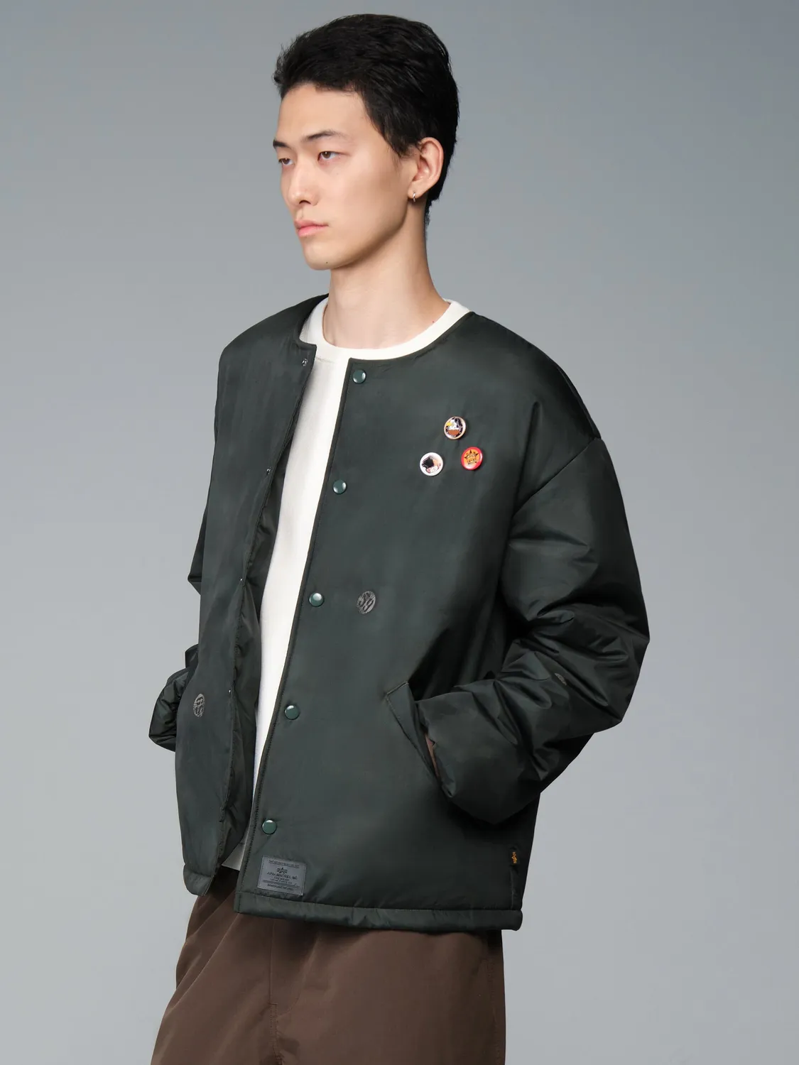 Alpha Industries Reed Vintage Print liner geacă Deep Forest rezistentă