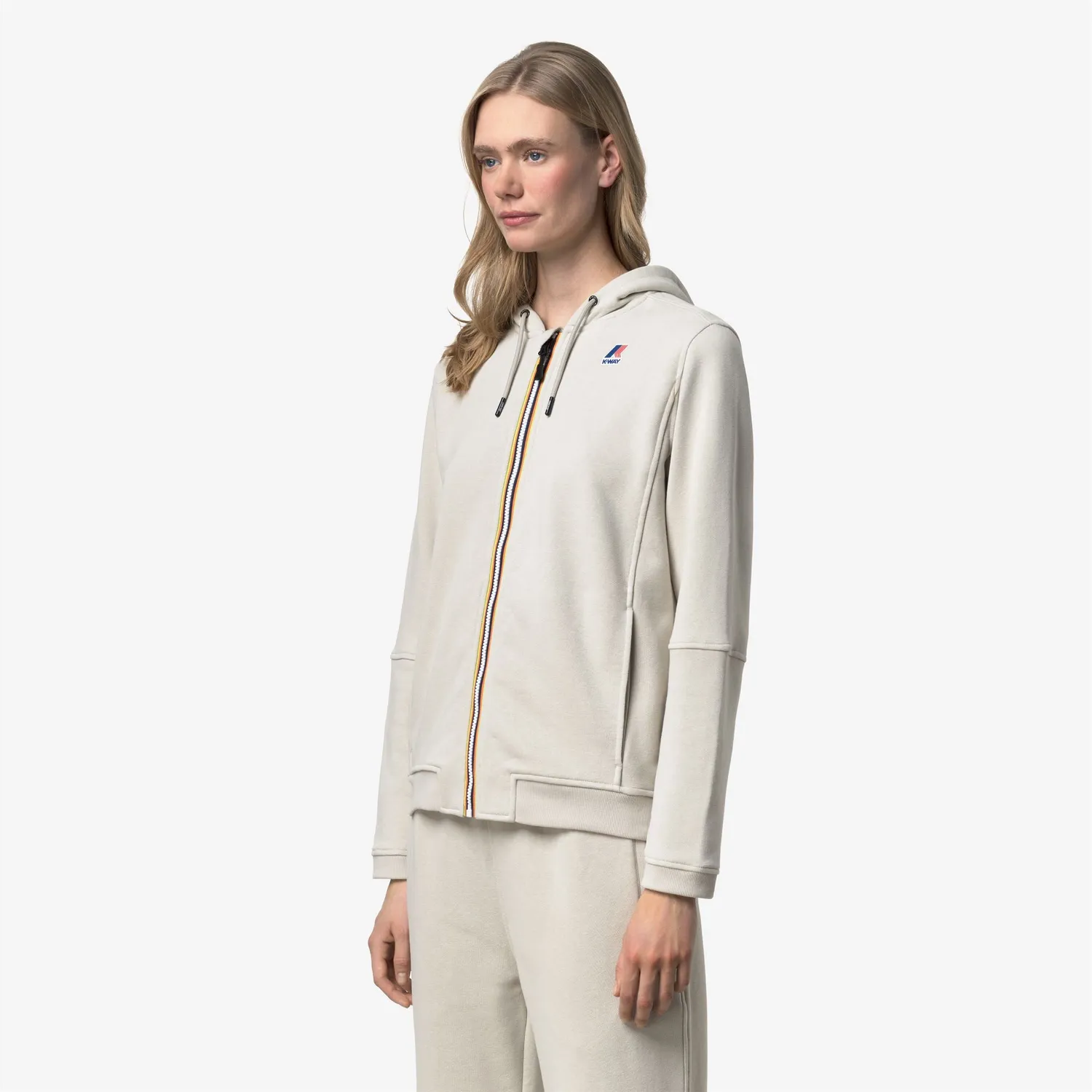 K-Way Prosper Poly Cotton hanorac unisex bej cu glugă