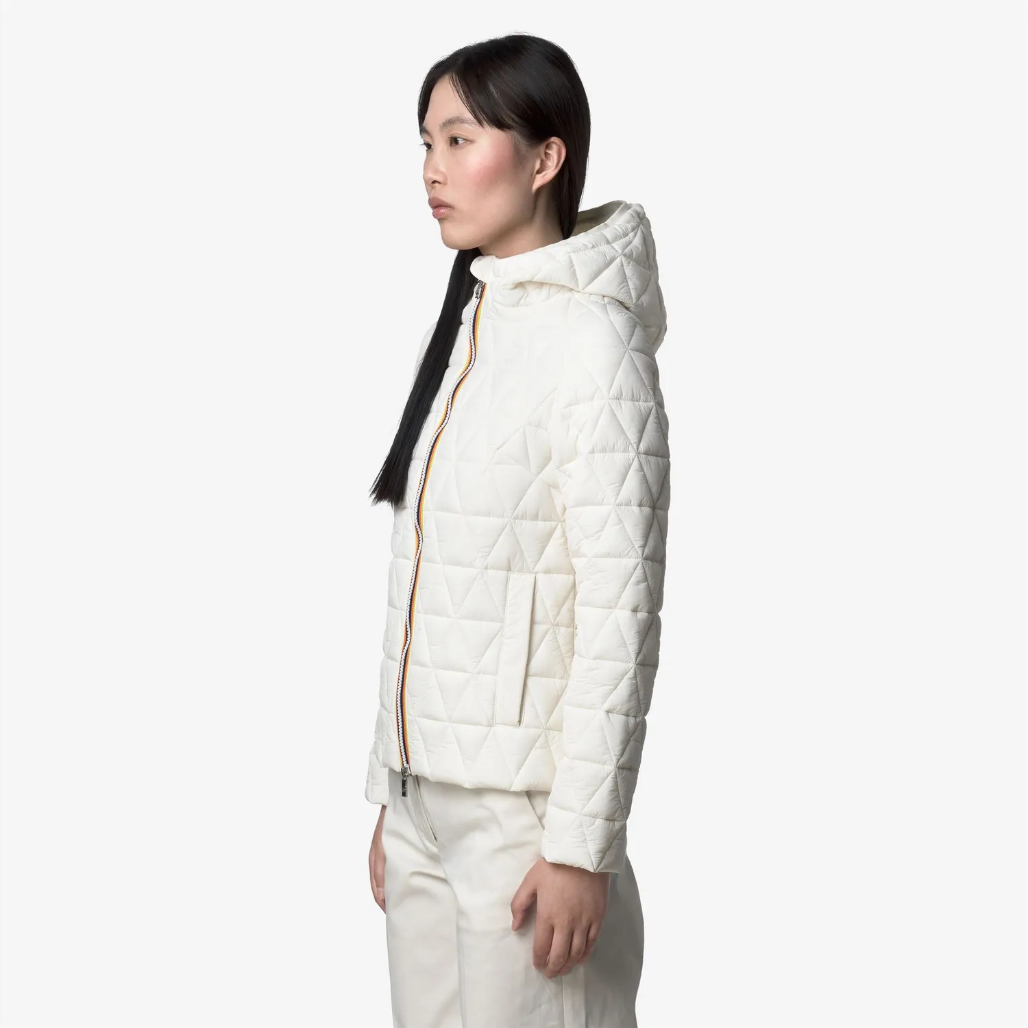 K-Way Lil Diamond Quilted Warm geacă damă White Gardenia