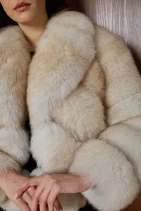 Mareus 478 haină vulpe damă beige caldă