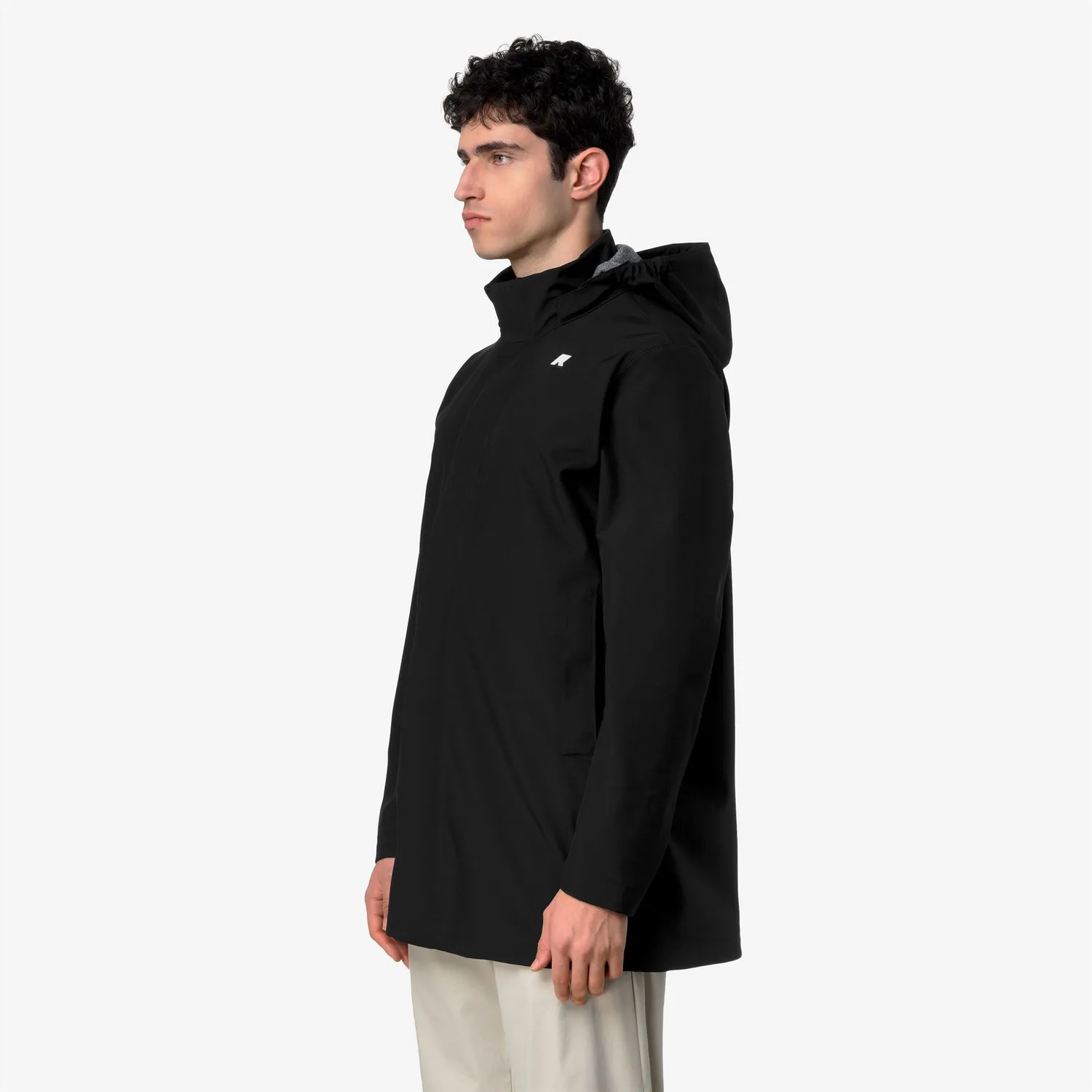 K-Way Duke Bonded Jersey palton bărbați negru 3/4 elegant