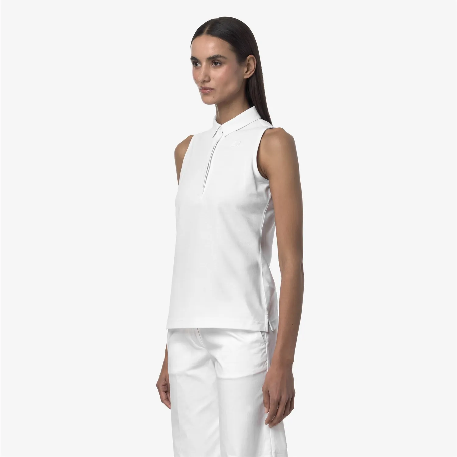 K-Way Adour Pique Slim polo dama alb bumbac stretch