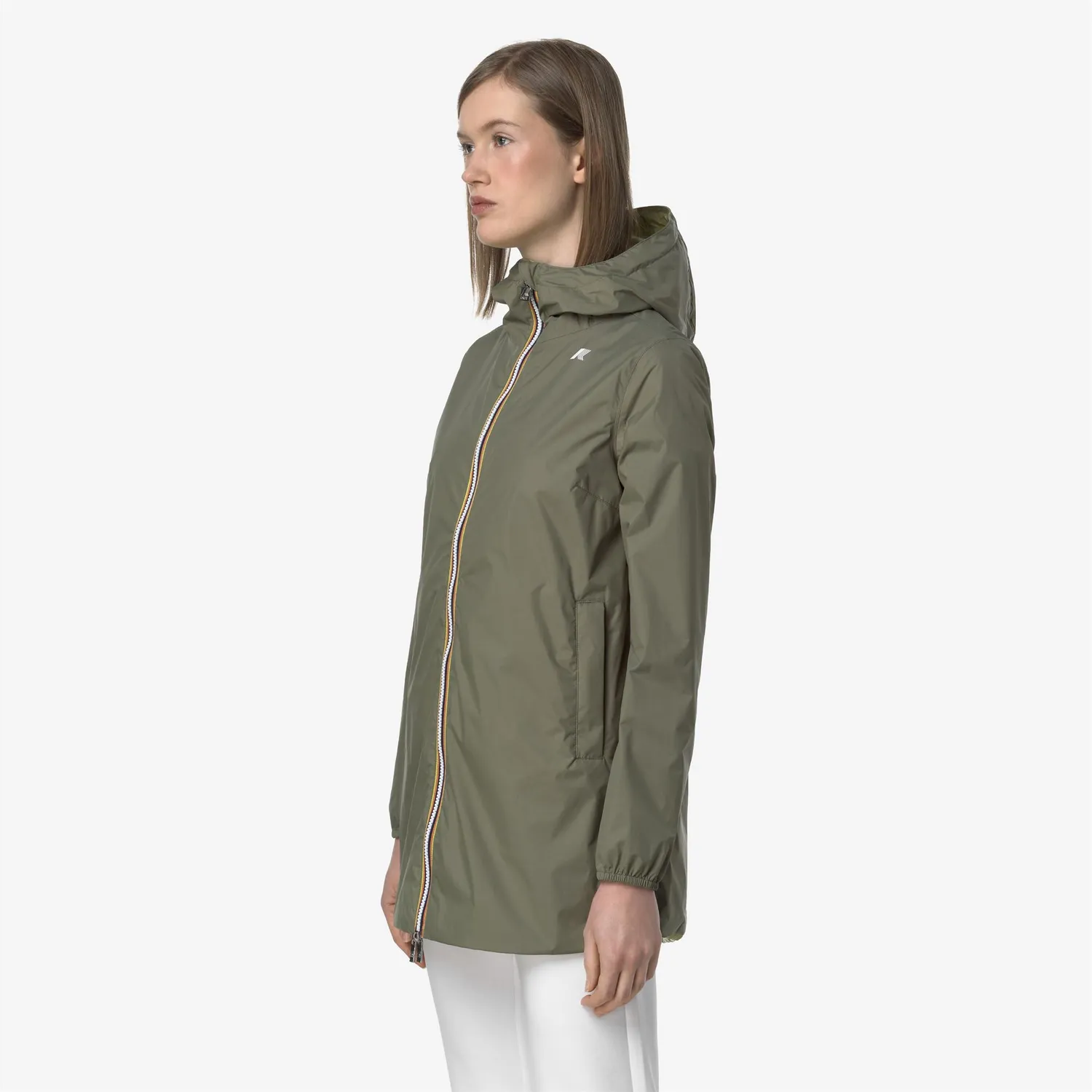 K-Way Sophie Plus.2 Double palton dama verde reversibil