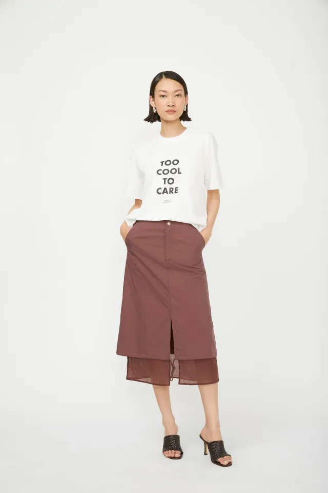 Isabelle Blanche fusta lunga royal brown in