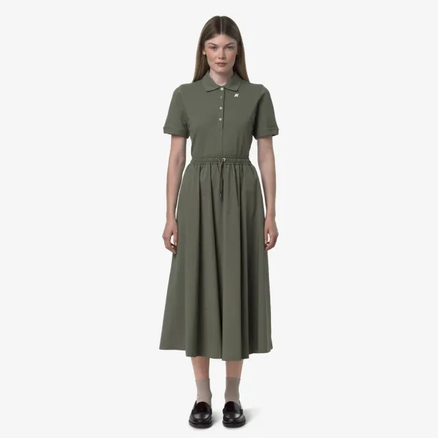 K-Way Mosella Light Poplin fusta lunga dama verde