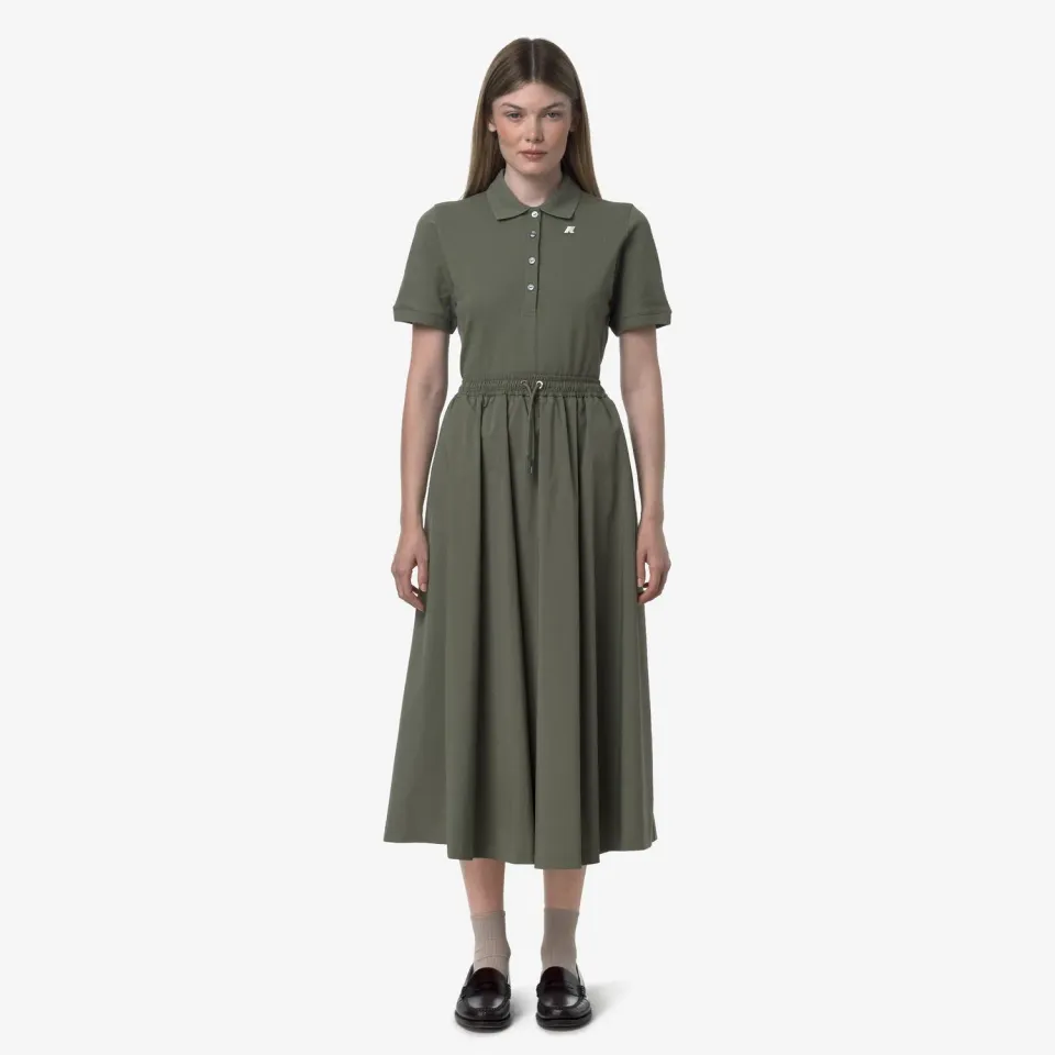 K-Way Mosella Light Poplin fusta lunga dama verde