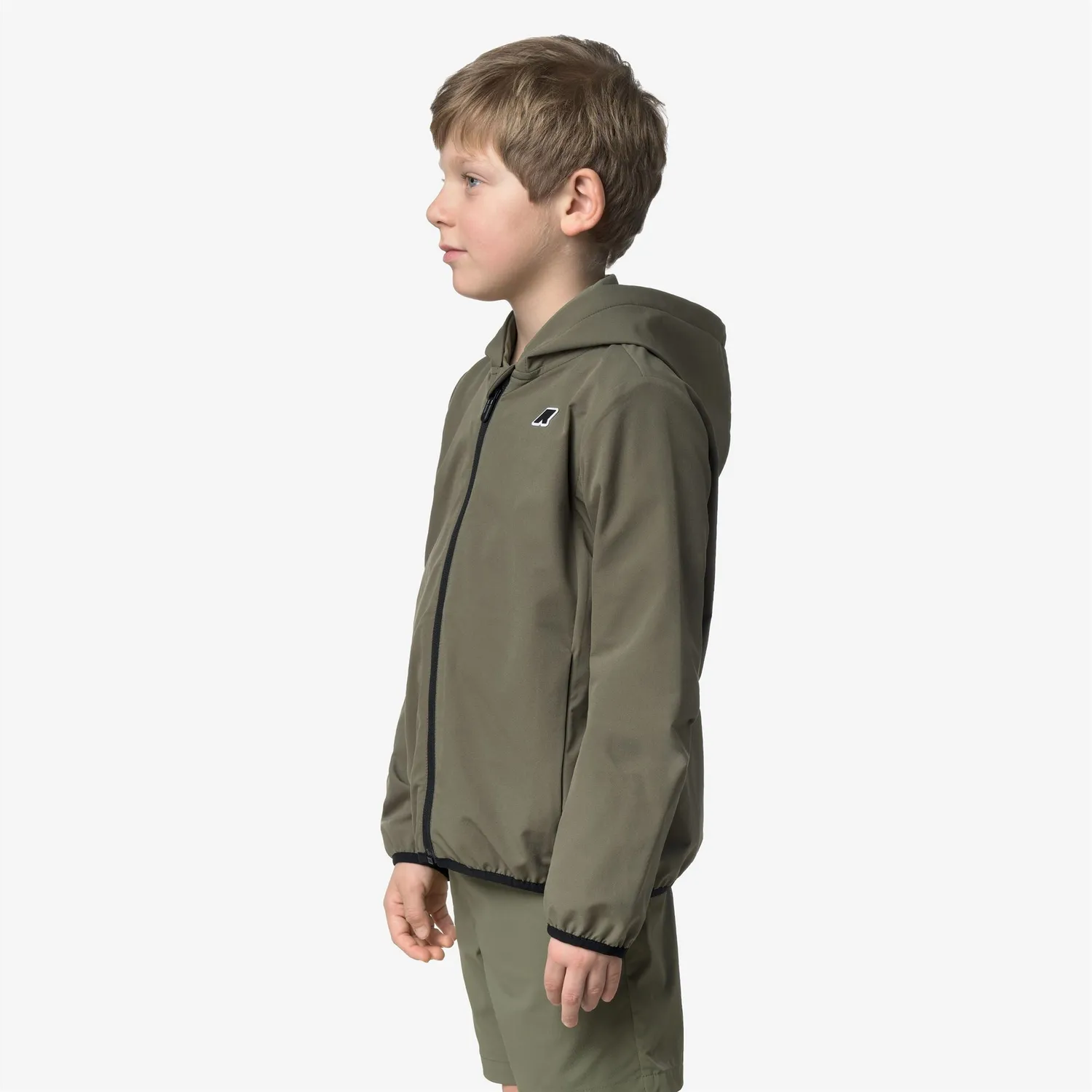 K-Way Journeer Travel K4133FW fleece copii verde cu gluga