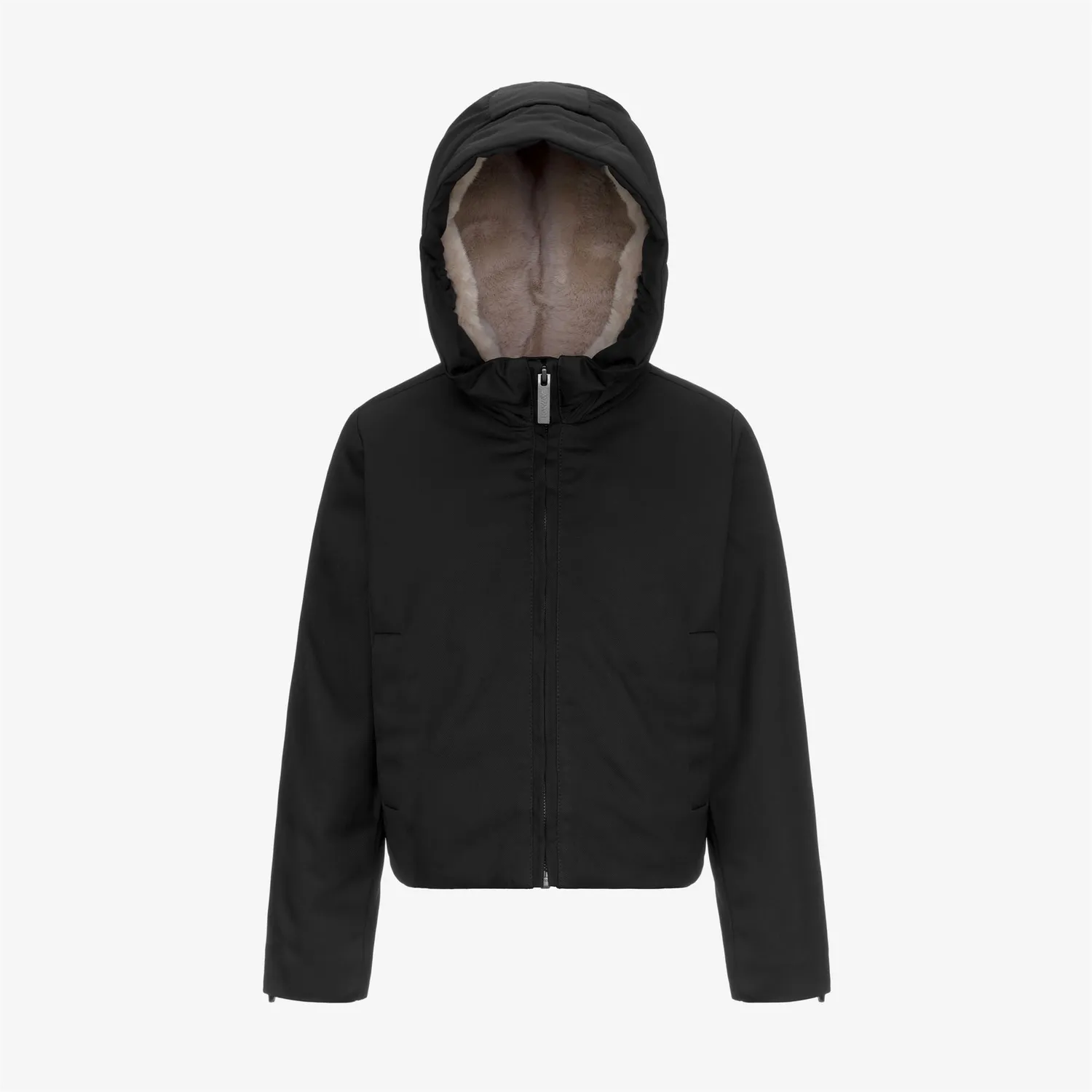 K-Way Olga Twill Fur geaca fete negru calduroasa