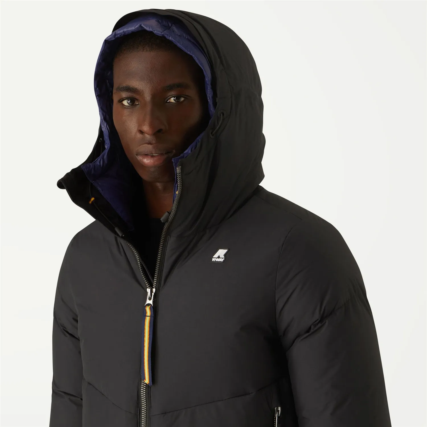 K-Way Hugol geaca barbati neagra puf natural