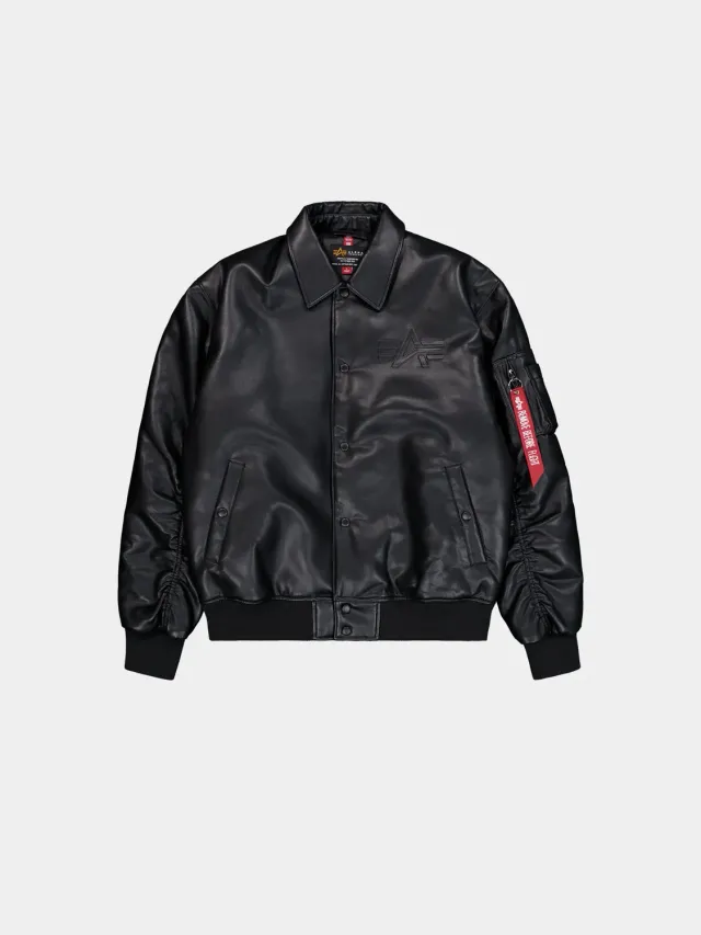 Alpha Industries PU College geaca neagra piele ecologica