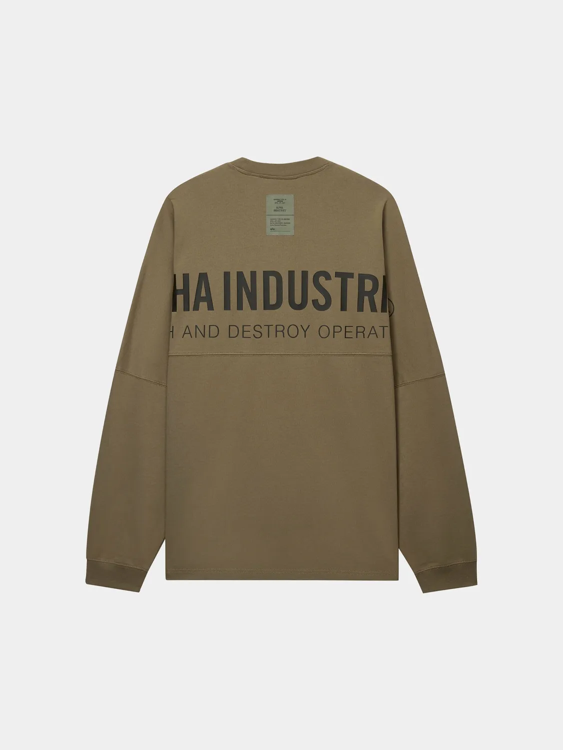 Alpha Industries UNFRM tricou gri mânecă lungă bumbac