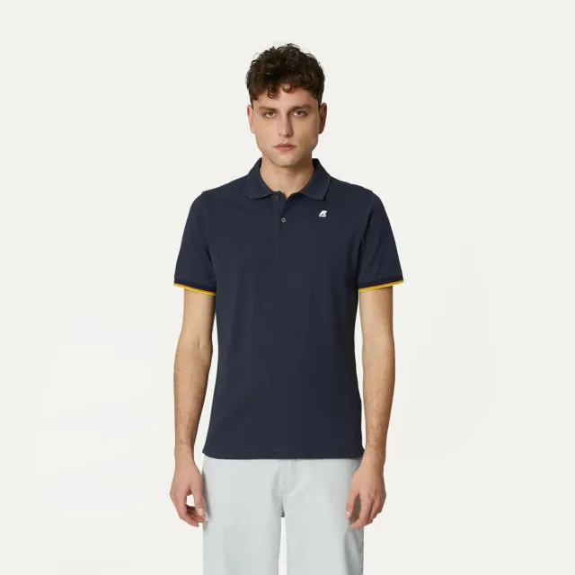 K-Way Vincent polo albastru bumbac barbati slim