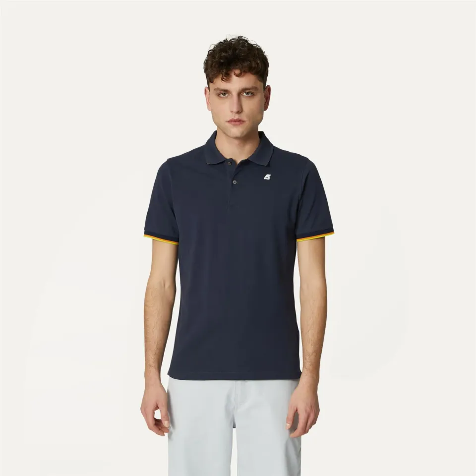K-Way Vincent polo albastru bumbac barbati slim