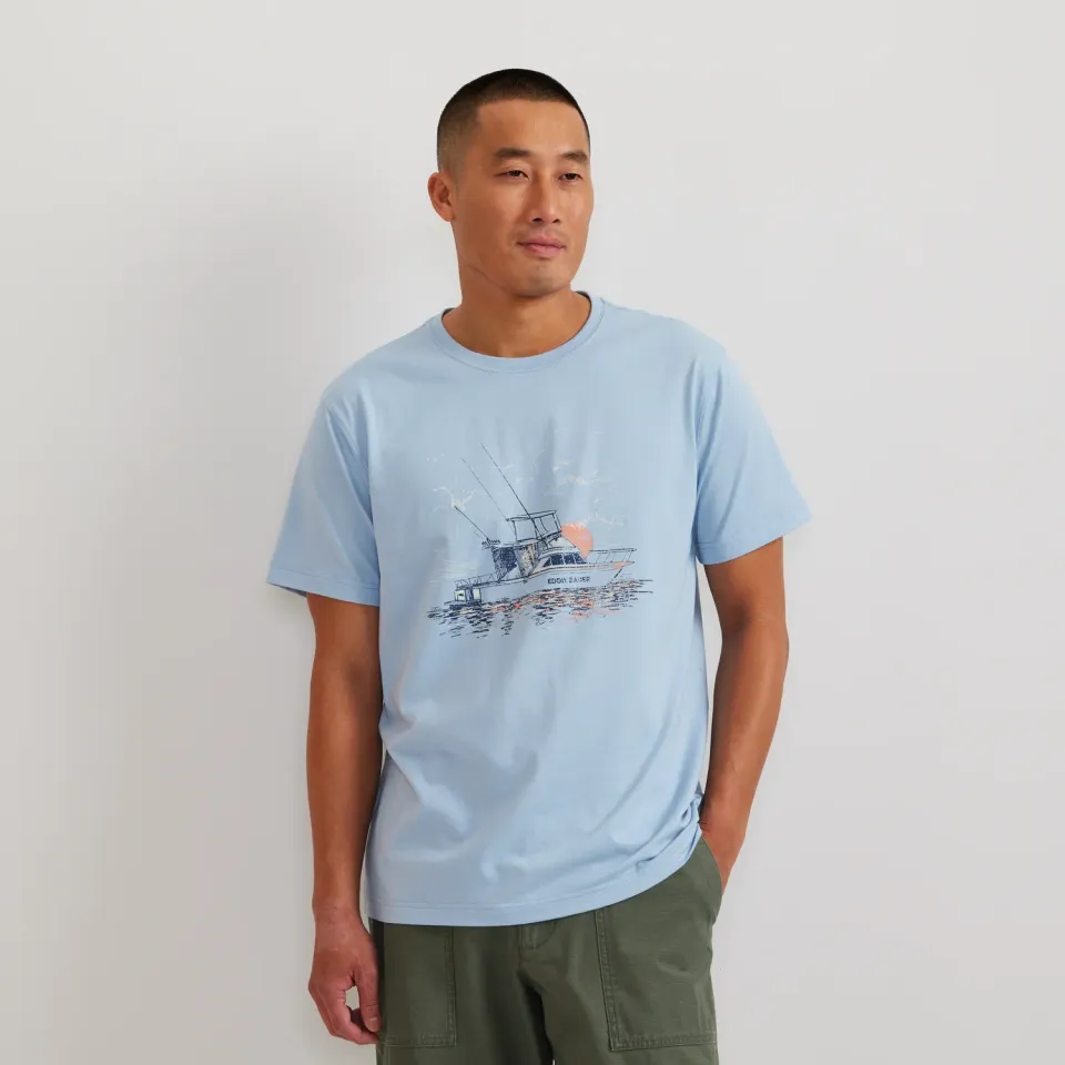 Eddie Bauer EB Boat tricou barbati Slate Blue bumbac