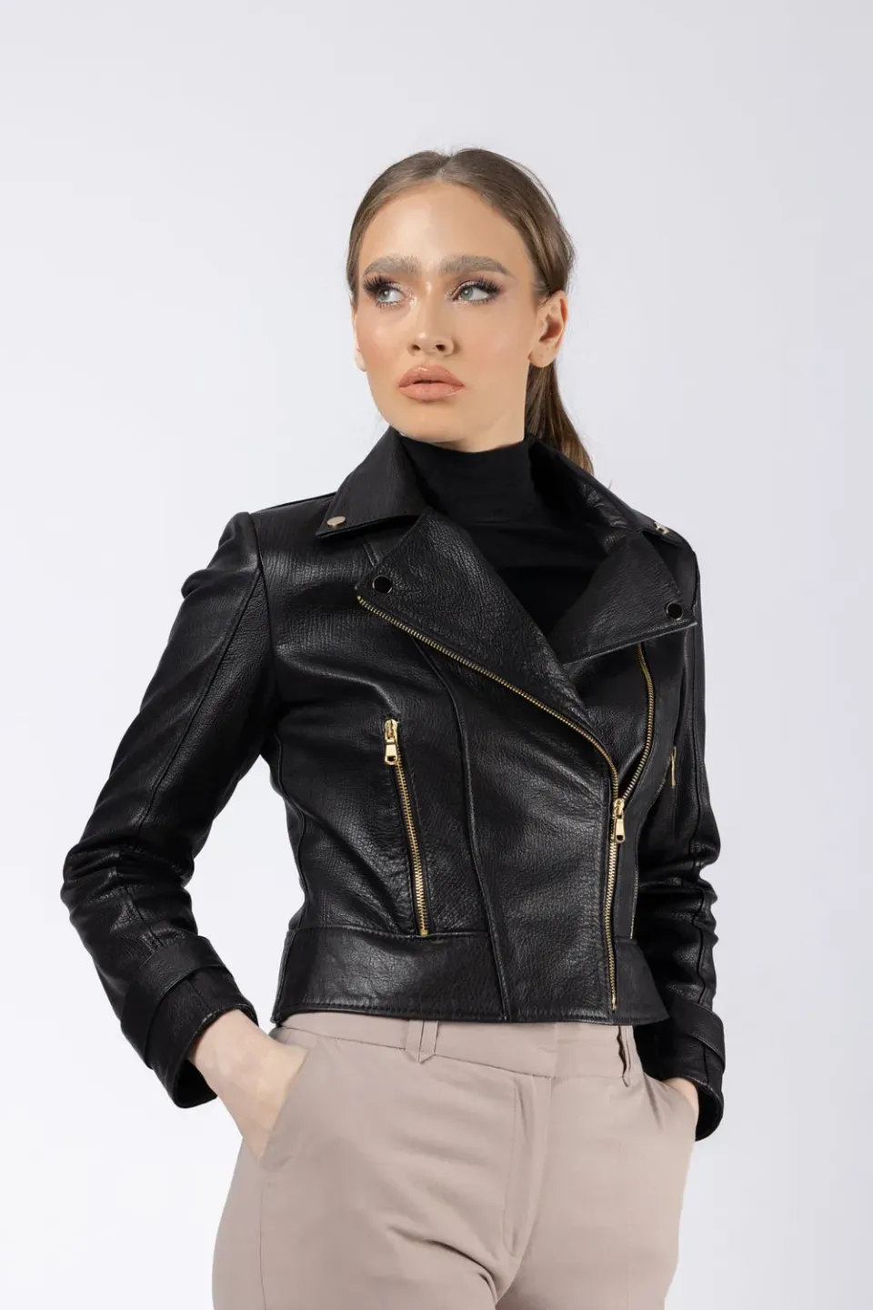 Mareus Diamond 132 geacă piele damă neagră slim