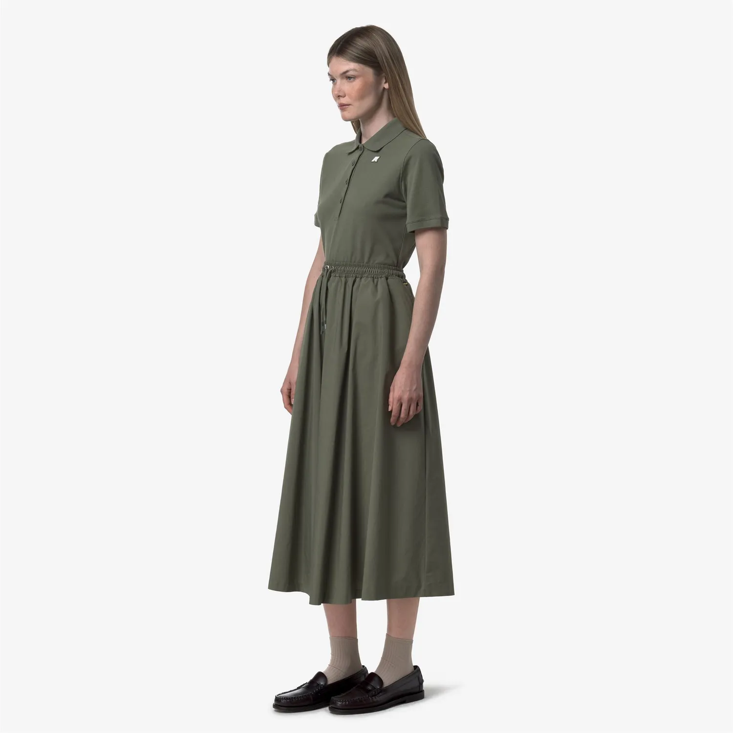 K-Way Mosella Light Poplin fusta lunga dama verde