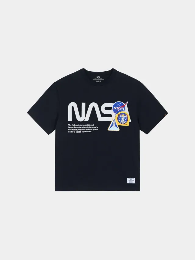 Alpha Industries Nasa Galaxy tricou negru bumbac