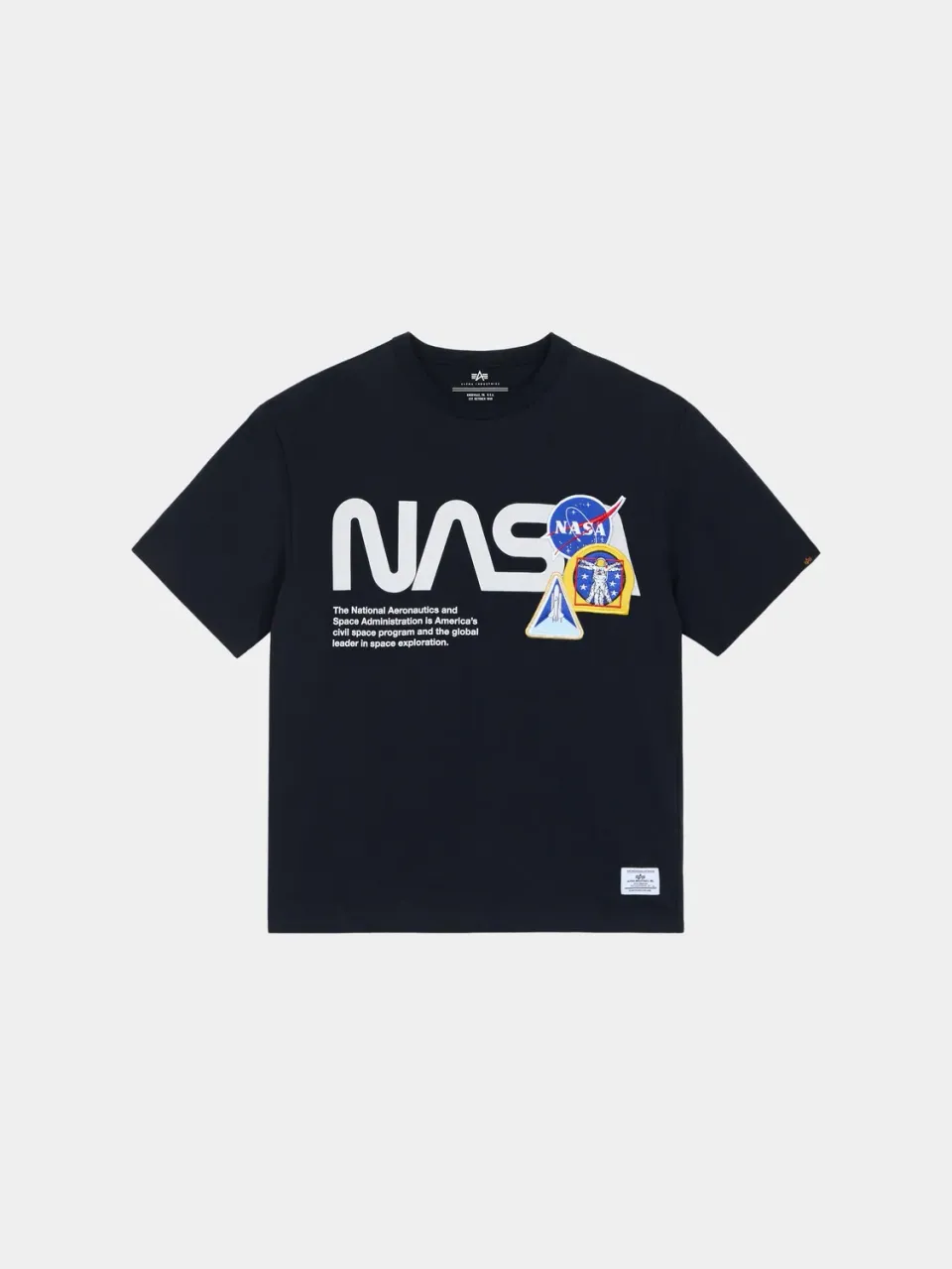 Alpha Industries Nasa Galaxy tricou negru bumbac