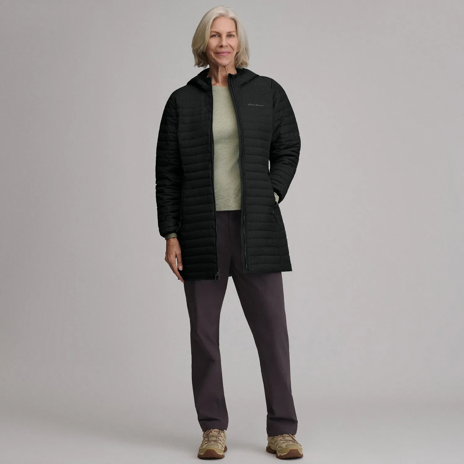 Eddie Bauer Microlight Parka dama albastru puf 650