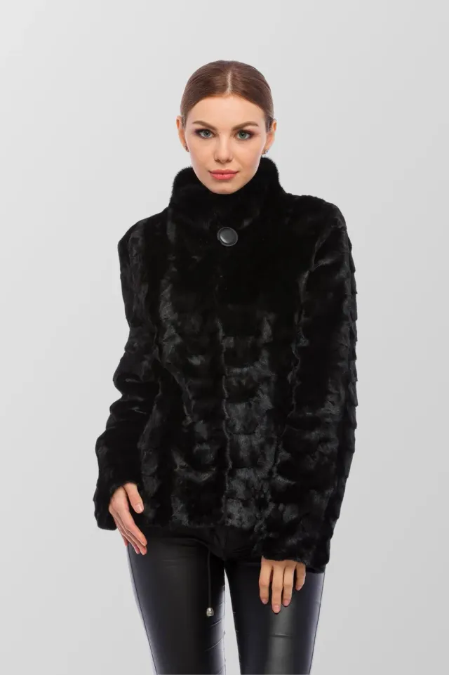 Mareus Obsidian 170 haină nurcă damă neagră caldă