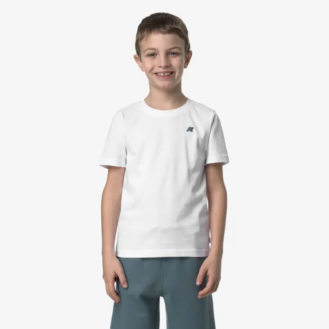 K-Way Odom K5136ZW tricou baieti alb bumbac