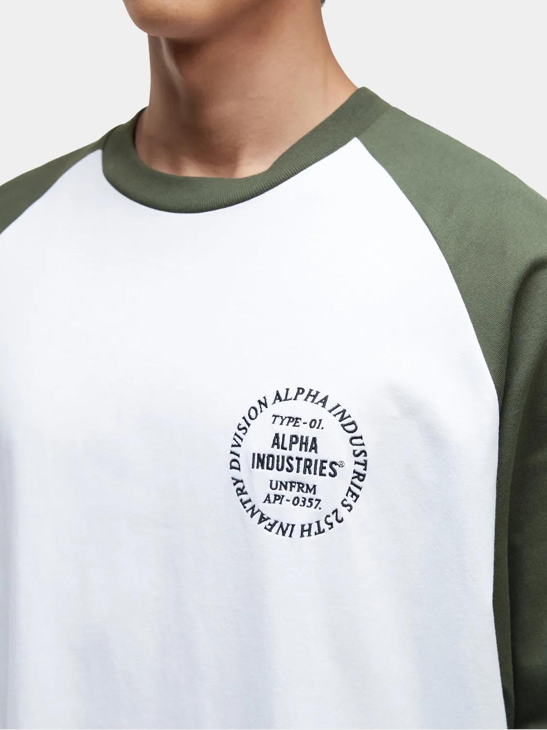 UNFRM Raglan tricou maneca lunga verde negru