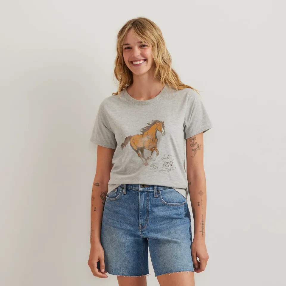 Eddie Bauer Into The Wild tricou damă Gri bumbac