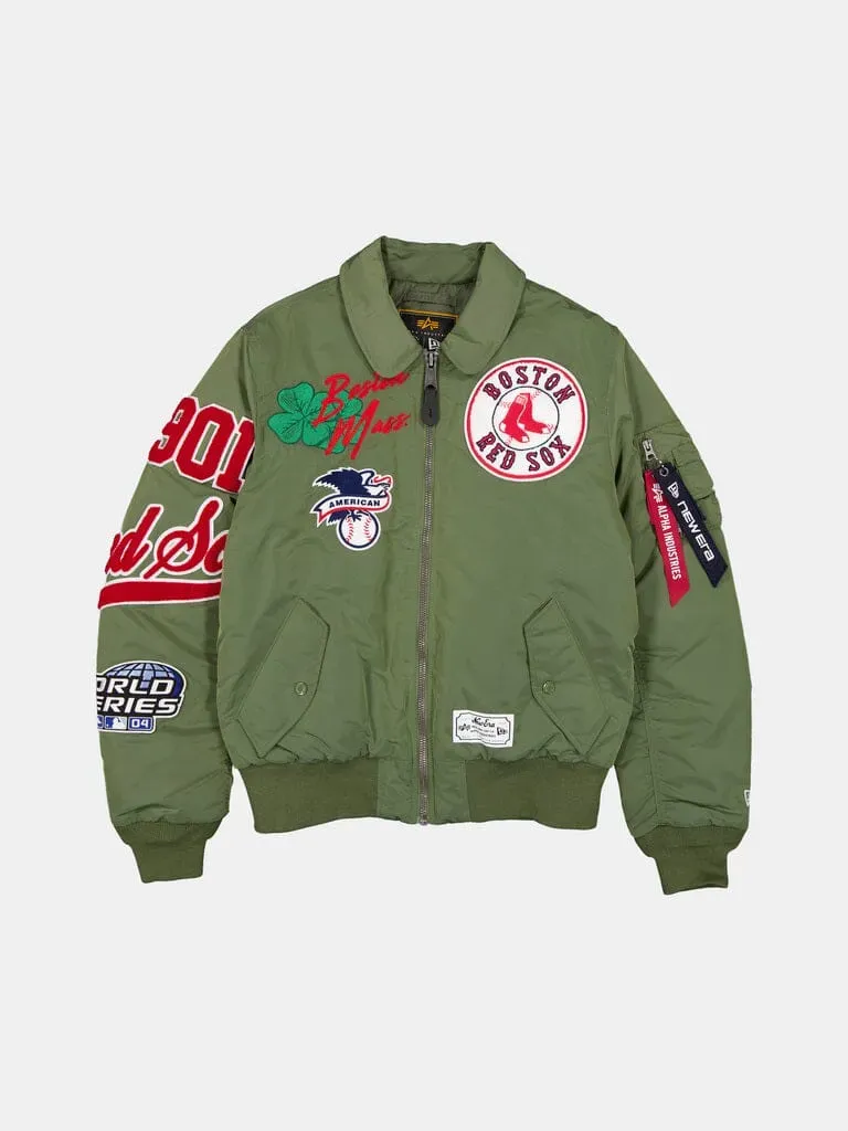 Alpha Industries MA-1 Boston Red Sox geaca bomber verde