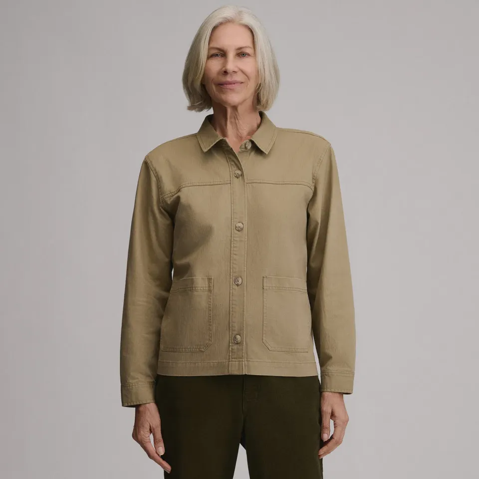 Eddie Bauer Cotton Twill geaca camasa Dark Khaki